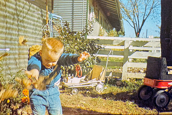19661015 Erik throwing leaves