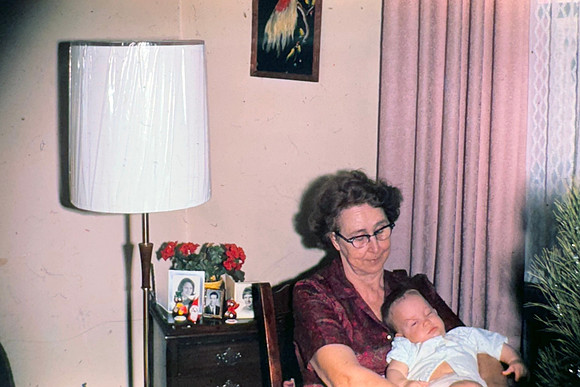 19651225 Grandma Gina Softing with Erik