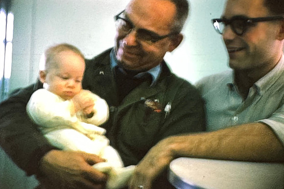 19651225 Erik 4 mos with Ed Schindler and Dick