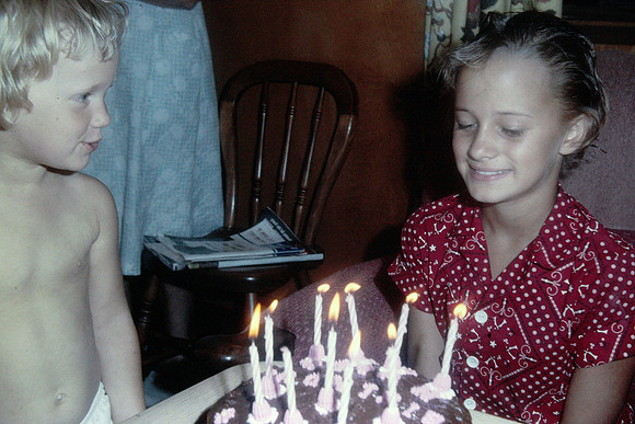 19631100 Jenelle's 10th birthday with Alaina