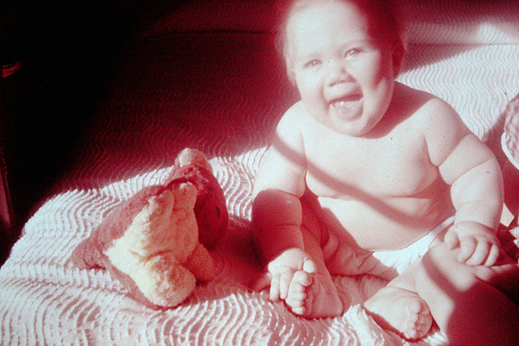 19630700 Kecia 7 mos sitting with teddy bear