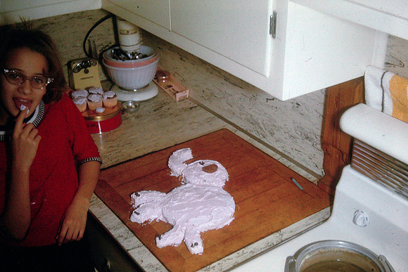 19631100 Jenelle about 10 years with bunny cake