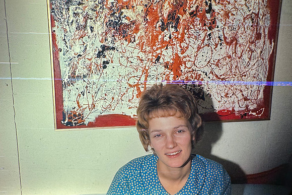 19660200 Belita in front of painting