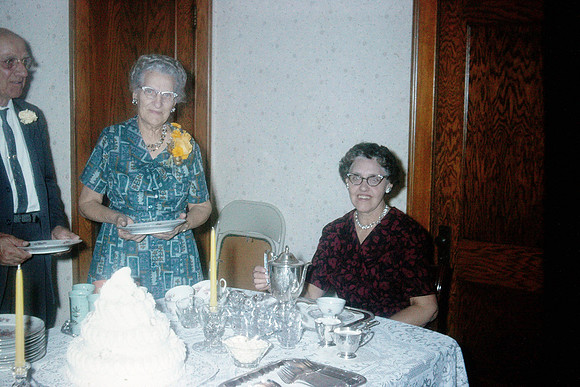 19640304 Olsen 50th Frieda pouring coffee